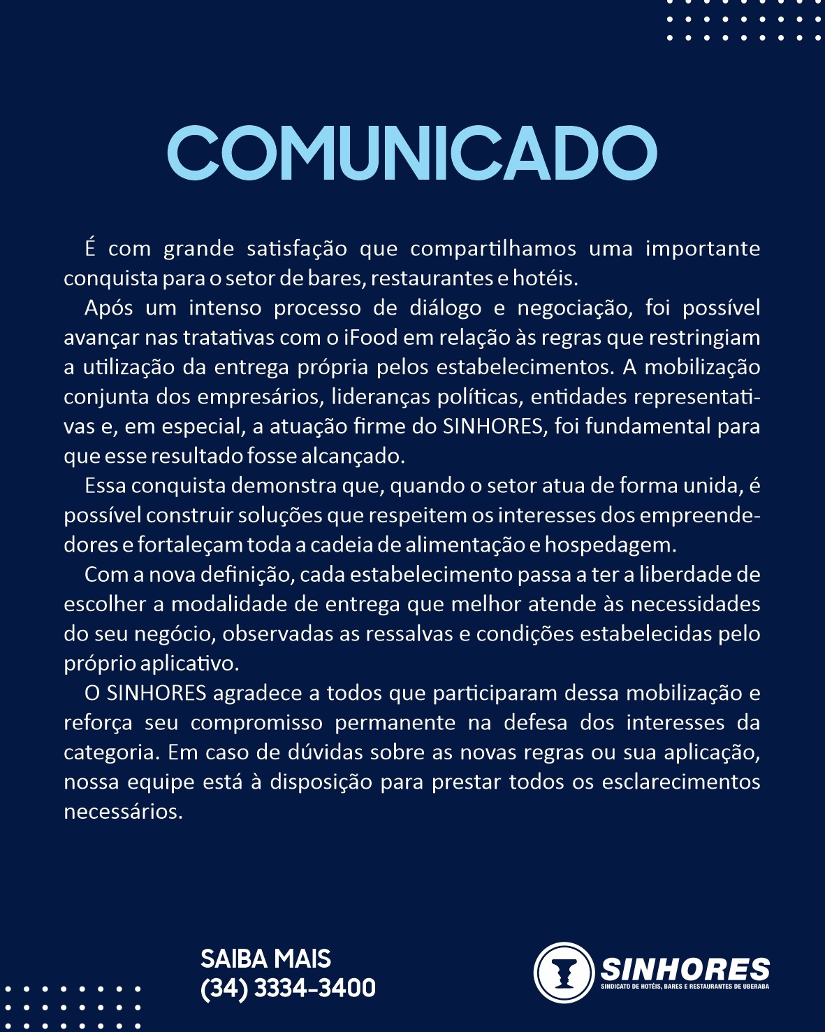 Comunicado SINHORES 
